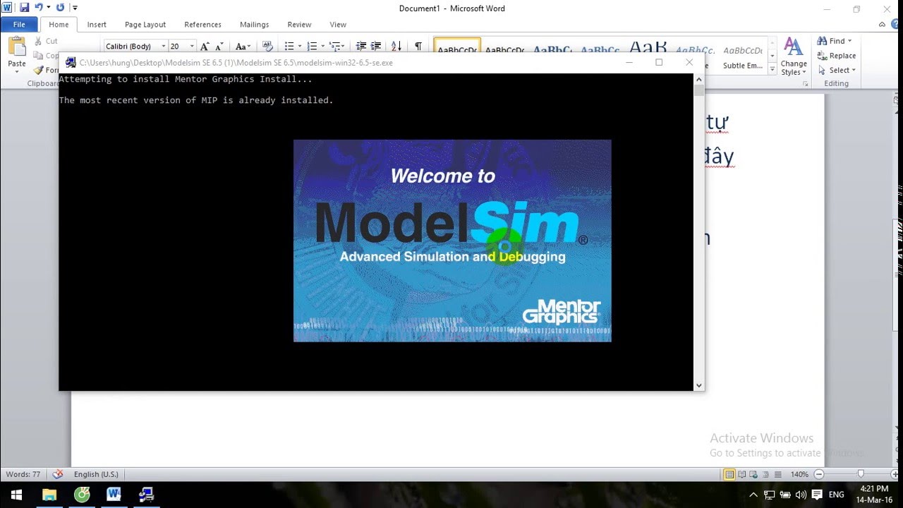modelsim pe student edition closefile fail